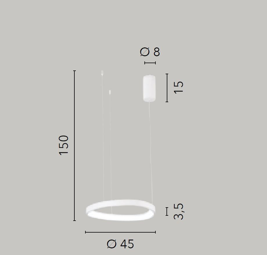 Sospensione LED ovale in alluminio bianco-nero diffusore in acrilico D. 45cm 40W CCT 6160LM KLAPTON-S45 Sospensione LED ovale in alluminio bianco-nero diffusore in acrilico D. 45cm 40W CCT 6160LM KLAPTON-S45